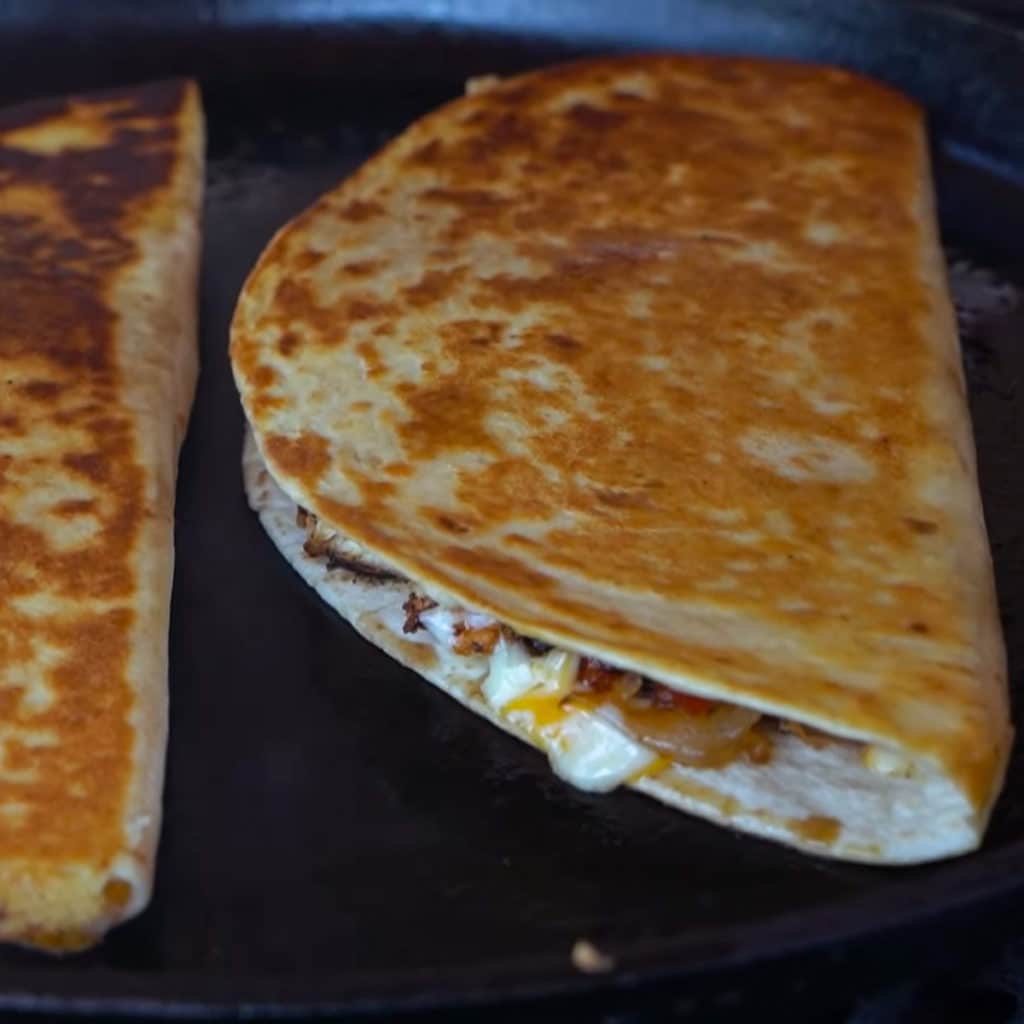 Cheesy Chicken Quesadillas Goldens' Cast Iron Heath Riles BBQ